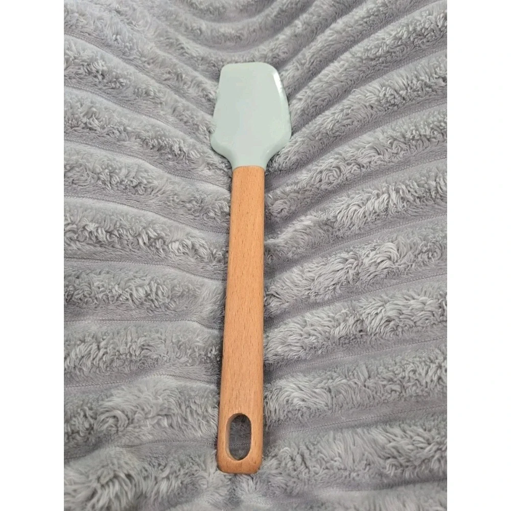 Christmas Themed 12 inch Silicone Spatula with Beechwood Handle Cabin in Woods